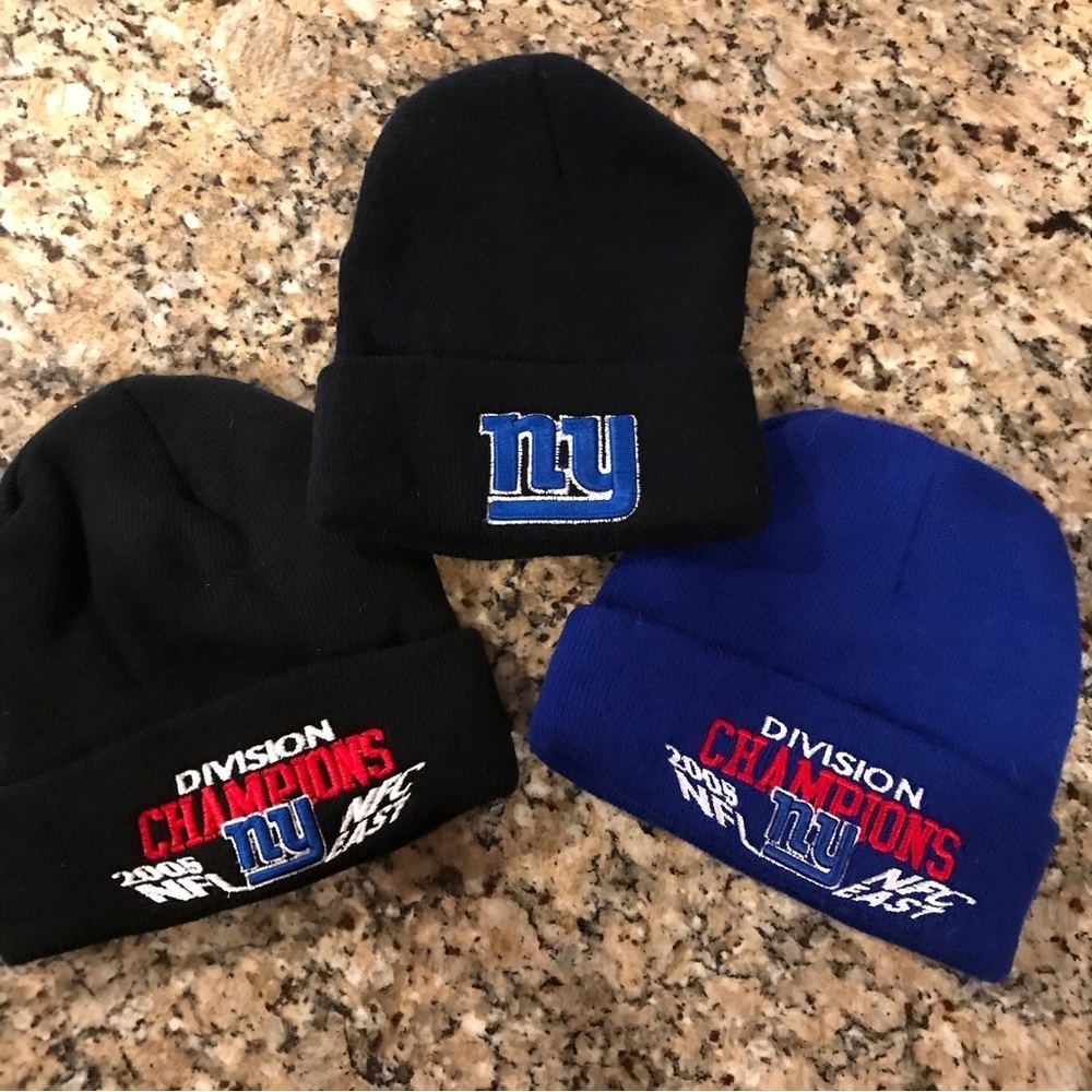🏈VINTAGE Set/3 NY Giants Beanies